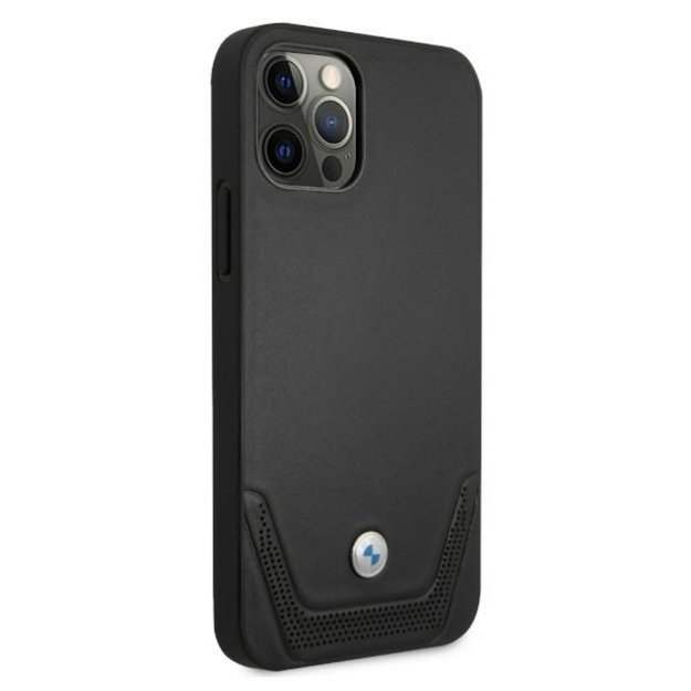 Etui BMW BMHCP12MRSWPK iPhone 12/12 Pro 6,1  czarny/black hardcase Leather Perforate 3