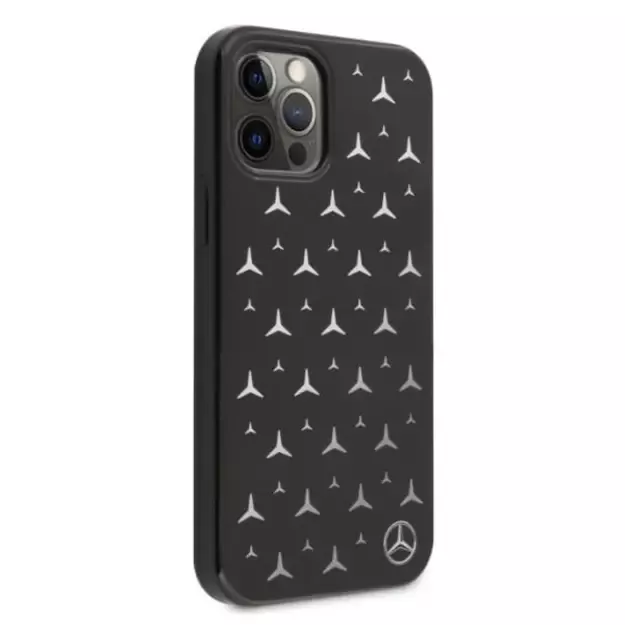Mercedes MEHCP12MESPBK iPhone 12/12 Pro 6,1  czarny/black hardcase Silver Stars Pattern 10