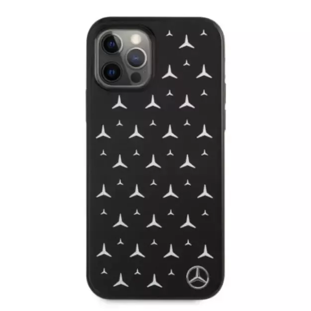 Mercedes MEHCP12MESPBK iPhone 12/12 Pro 6,1  czarny/black hardcase Silver Stars Pattern 9