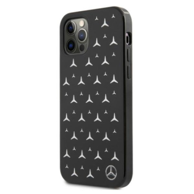 Mercedes MEHCP12MESPBK iPhone 12/12 Pro 6,1  czarny/black hardcase Silver Stars Pattern 1
