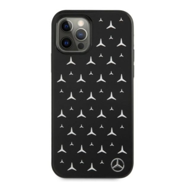 Mercedes MEHCP12MESPBK iPhone 12/12 Pro 6,1  czarny/black hardcase Silver Stars Pattern 2