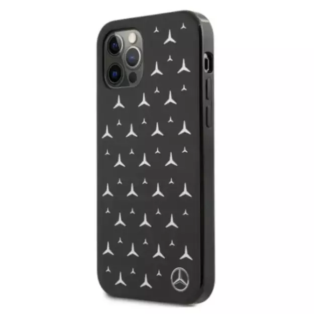 Mercedes MEHCP12MESPBK iPhone 12/12 Pro 6,1  czarny/black hardcase Silver Stars Pattern 8