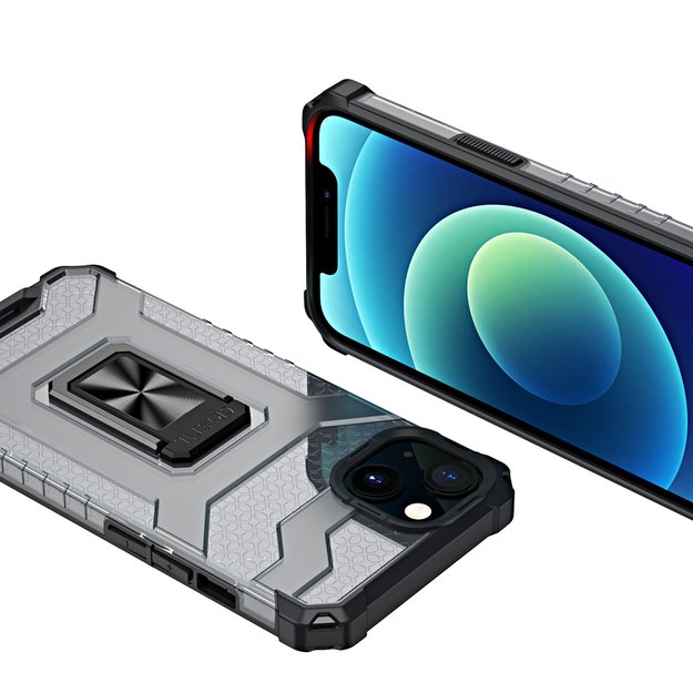 Crystal Ring Case Kickstand Tough Rugged Cover for iPhone 12 mini black 6