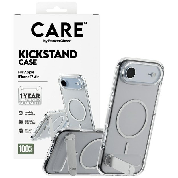 CARE by PanzerGlass Feature Case with Kickstand MagSafe for iPhone Air - Clear 3