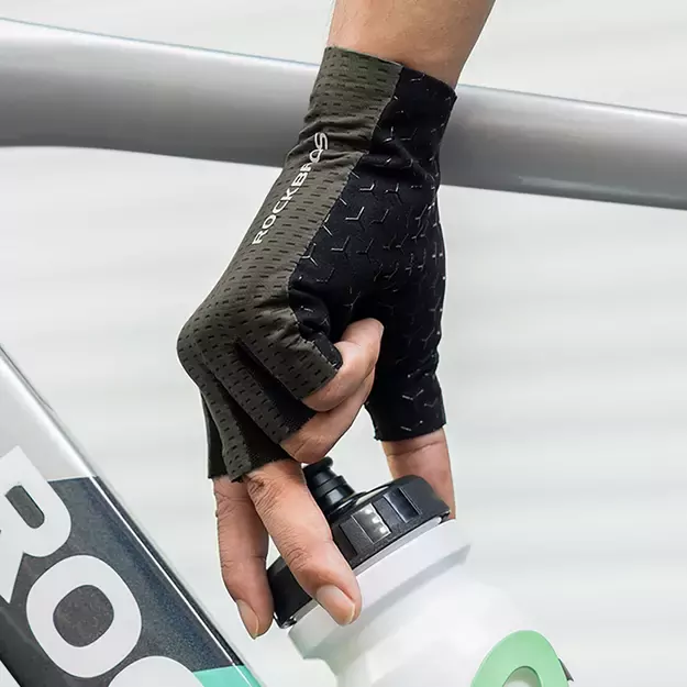 Rockbros Breathable Short Finger Cycling Gloves, Size: XXL - Green 5