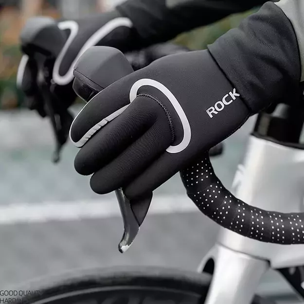 Rockbros Full Waterproof Cycling Gloves, Size: L/XL - Black 1