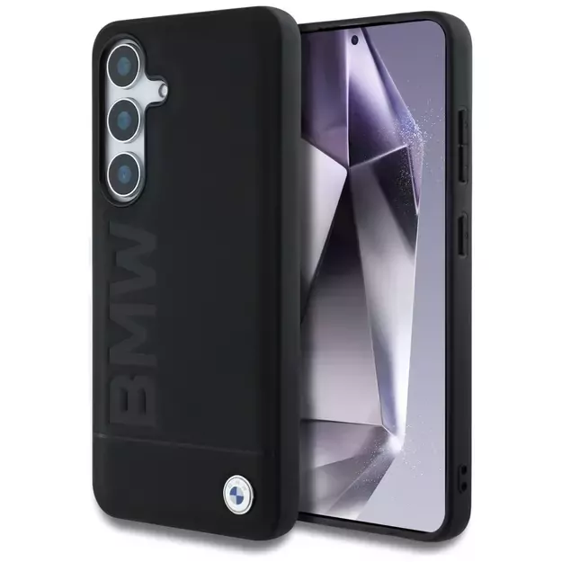 BMW Leather Big Wordmark Case for Samsung Galaxy S25 - Black