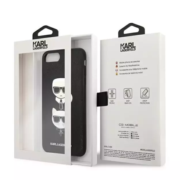 Karl Lagerfeld Saffiano Karl&amp Choupette Head case for iPhone 7 Plus / iPhone 8 Plus - black 7