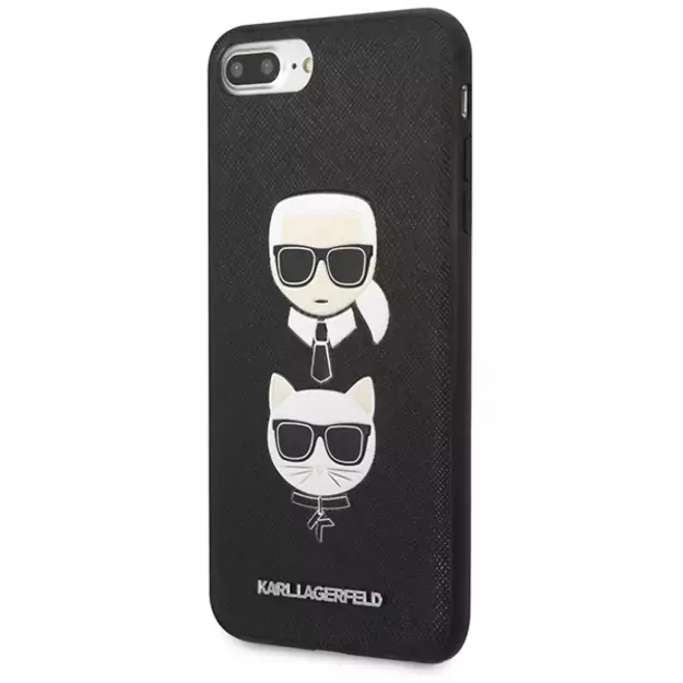Karl Lagerfeld Saffiano Karl&amp Choupette Head case for iPhone 7 Plus / iPhone 8 Plus - black 1