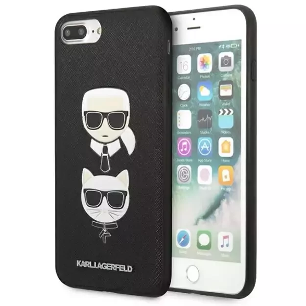 Karl Lagerfeld Saffiano Karl&amp Choupette Head case for iPhone 7 Plus / iPhone 8 Plus - black