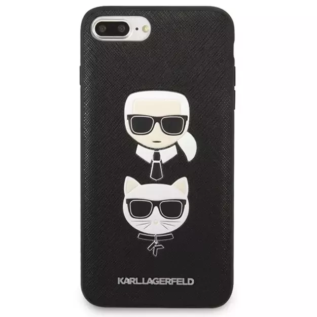 Karl Lagerfeld Saffiano Karl&amp Choupette Head case for iPhone 7 Plus / iPhone 8 Plus - black 2