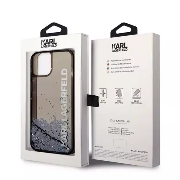 Karl Lagerfeld Liquid Glitter Elong case for iPhone 14 Plus - black 7
