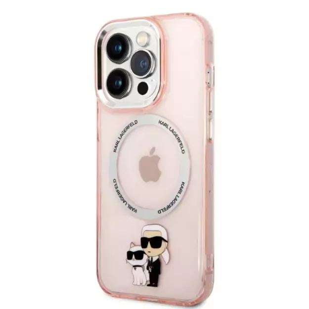 Etui Karl Lagerfeld Iconic Karl&Choupette MagSafe na iPhone 14 Pro Max - różowe 8