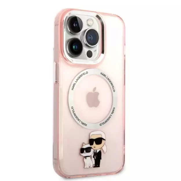 Etui Karl Lagerfeld Iconic Karl&Choupette MagSafe na iPhone 14 Pro Max - różowe 10
