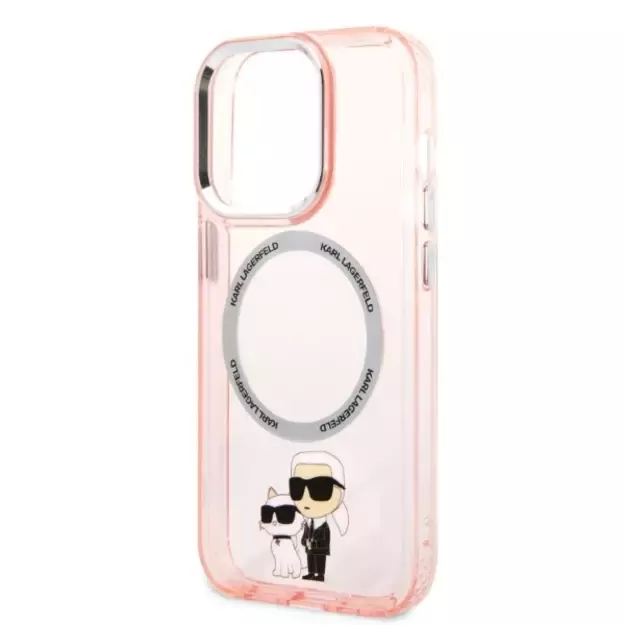 Etui Karl Lagerfeld Iconic Karl&Choupette MagSafe na iPhone 14 Pro Max - różowe 12
