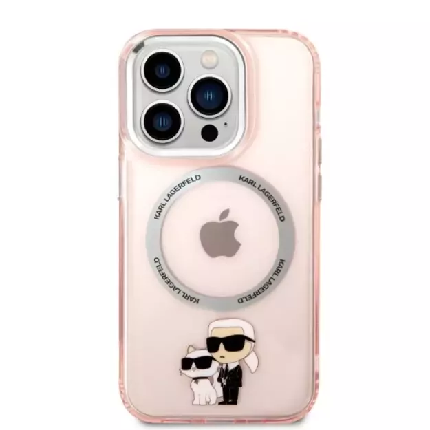 Etui Karl Lagerfeld Iconic Karl&Choupette MagSafe na iPhone 14 Pro Max - różowe 9
