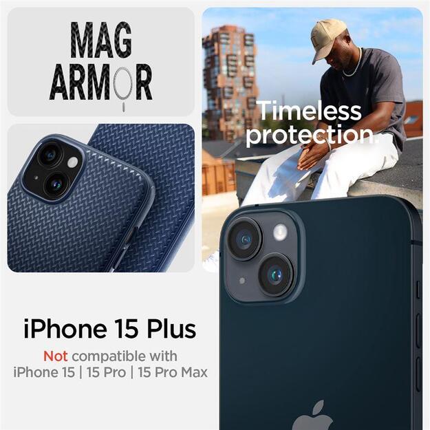 Spigen Mag Armor Case with MagSafe for iPhone 15 Plus - Blue 13