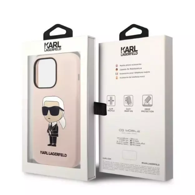 Karl Lagerfeld KLHCP14LSNIKBCP iPhone 14 Pro 6.1  hardcase pink/pink Silicone Ikonik 7