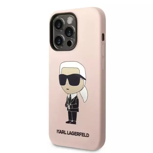 Karl Lagerfeld KLHCP14LSNIKBCP iPhone 14 Pro 6.1  hardcase pink/pink Silicone Ikonik 1