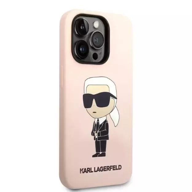 Karl Lagerfeld KLHCP14LSNIKBCP iPhone 14 Pro 6.1  hardcase pink/pink Silicone Ikonik 3