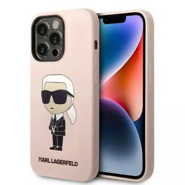 Karl Lagerfeld KLHCP14LSNIKBCP iPhone 14 Pro 6.1  hardcase pink/pink Silicone Ikonik