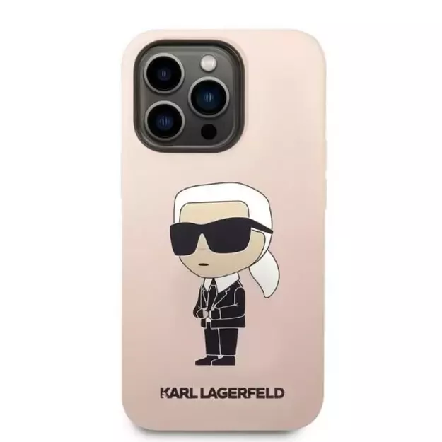 Karl Lagerfeld KLHCP14LSNIKBCP iPhone 14 Pro 6.1  hardcase pink/pink Silicone Ikonik 2