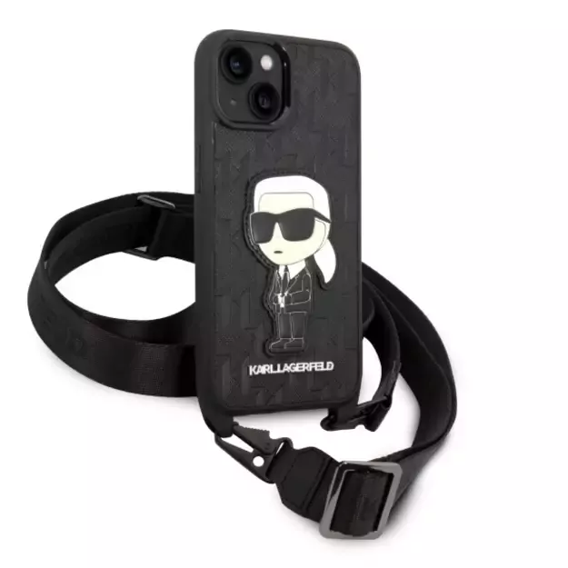 Karl Lagerfeld KLHCP14MSTKMK iPhone 14 Plus 6.7&quot  black/black hardcase Monogram Ikonik Patch 5