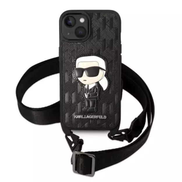 Karl Lagerfeld KLHCP14MSTKMK iPhone 14 Plus 6.7&quot  black/black hardcase Monogram Ikonik Patch 4