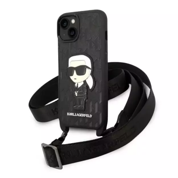 Karl Lagerfeld KLHCP14MSTKMK iPhone 14 Plus 6.7&quot  black/black hardcase Monogram Ikonik Patch
