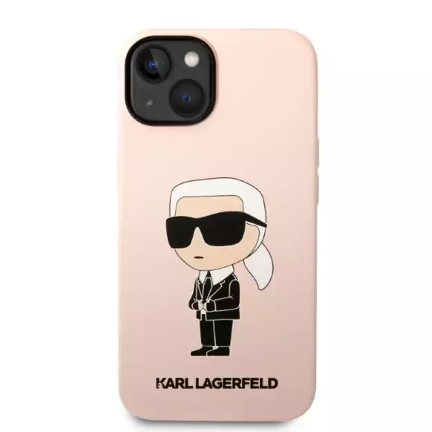 Karl Lagerfeld KLHMP14MSNIKBCP iPhone 14 Plus 6.7&quot  hardcase pink/pink Silicone Ikonik Magsafe 9