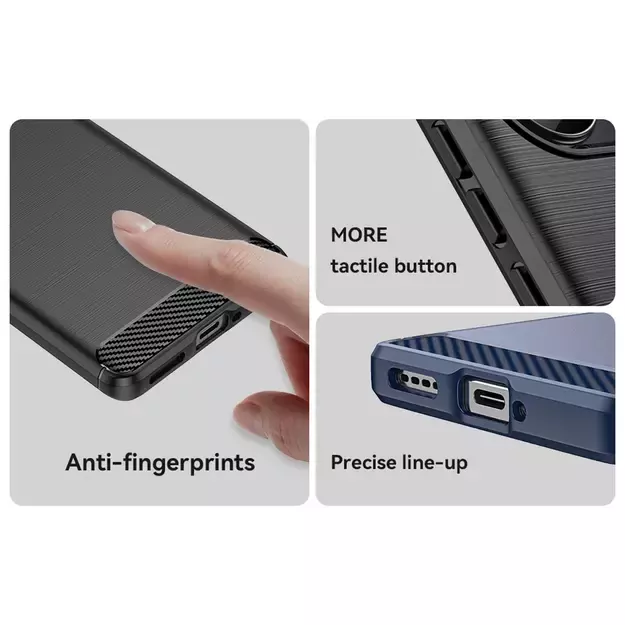 Carbon Case case for Realme 10 Pro+ flexible silicone carbon cover black 9