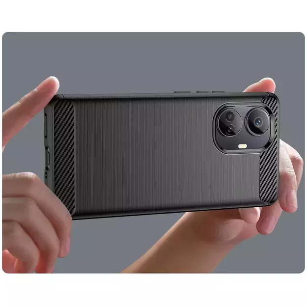 Carbon Case case for Realme 10 Pro+ flexible silicone carbon cover black 6