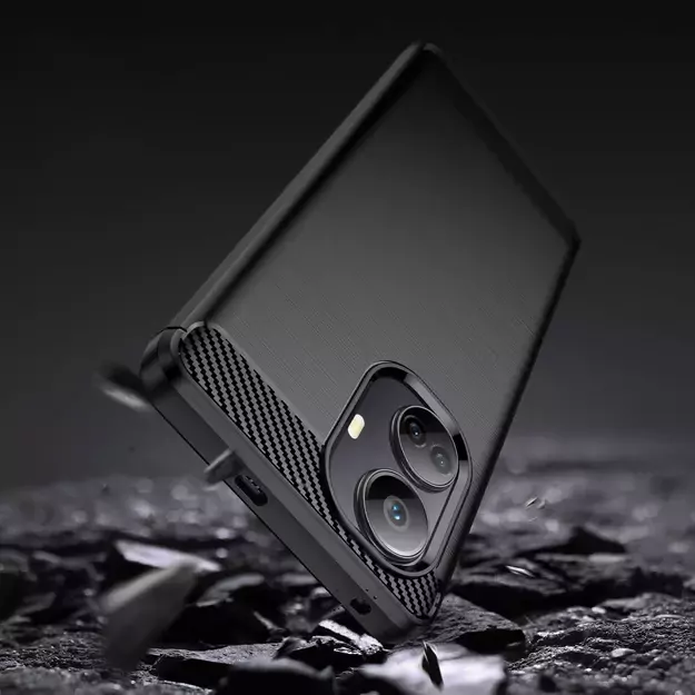 Carbon Case case for Realme 10 Pro+ flexible silicone carbon cover black 3