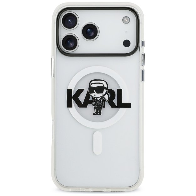 Karl Lagerfeld IML Karl Sketch Logo MagSafe Case for iPhone 17 Pro Max - Transparent 2