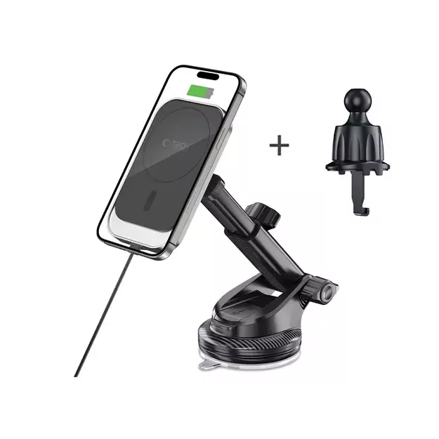 Tech-Protect MM15W-V9 Car Holder with MagSafe for Dashboard and Air Vent 15W - Black 5