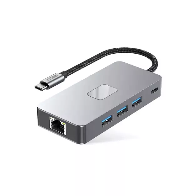 Tech-Protect HB05 HUB 9in1 USB-C + USB2.0 + USB3.0 + HDMI 4K 60HZ + SD / TF + PD100W + RJ45 adapter - gray 1