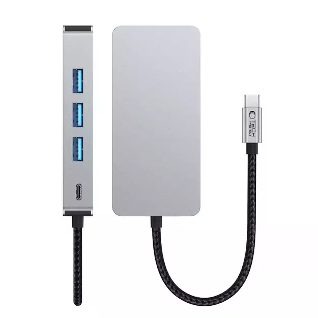 Tech-Protect HB05 HUB 9in1 USB-C + USB2.0 + USB3.0 + HDMI 4K 60HZ + SD / TF + PD100W + RJ45 adapter - gray 5
