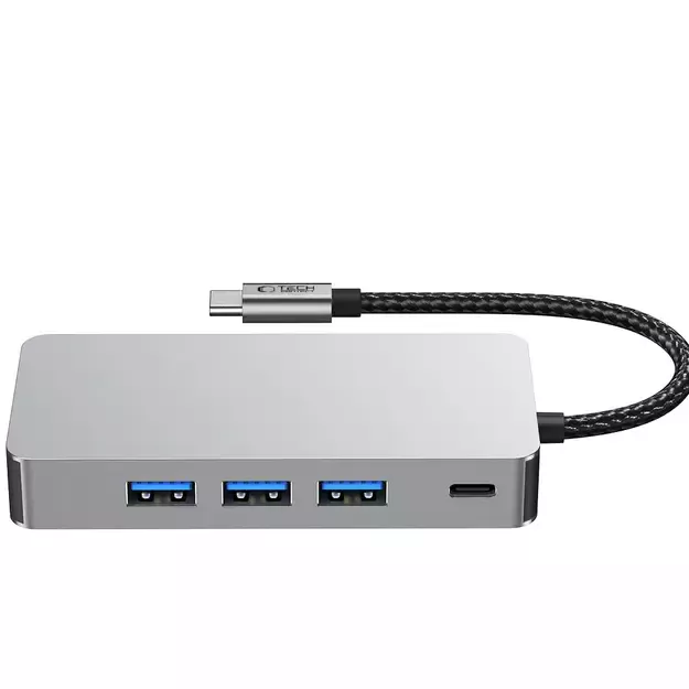 Tech-Protect HB05 HUB 9in1 USB-C + USB2.0 + USB3.0 + HDMI 4K 60HZ + SD / TF + PD100W + RJ45 adapter - gray 3