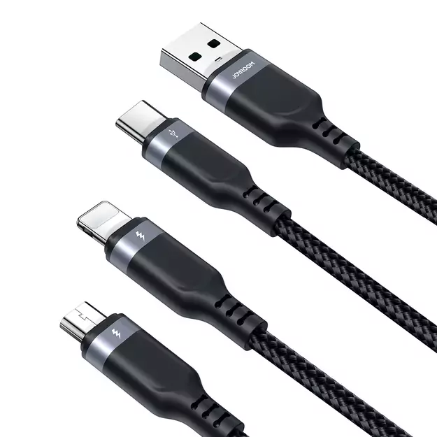 Joyroom Multi-Use Series S-A18 3in1 USB-A - Lightning / USB-C / micro USB cable 0.3m - black 4