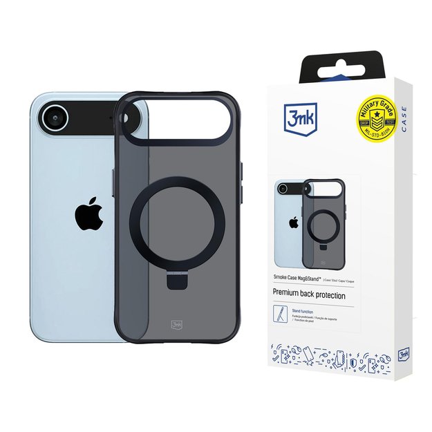 3mk Smoke Case Mag&amp Stand for iPhone Air - Black