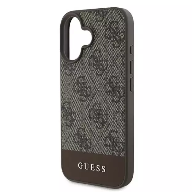 Guess 4G Bottom Stripe Case for iPhone 16 Plus 6.7&quot  - Brown 13